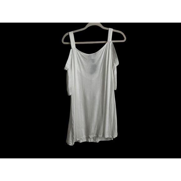 INC INTERNATIONAL CONCEPTS Woman’s White Cold Shoulder Rayon Blouse Size XL NWT - Picture 2 of 9
